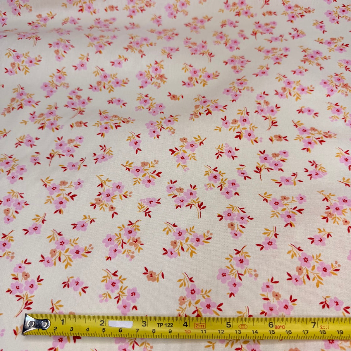 Tricoline Estampado Floral Fundo Creme